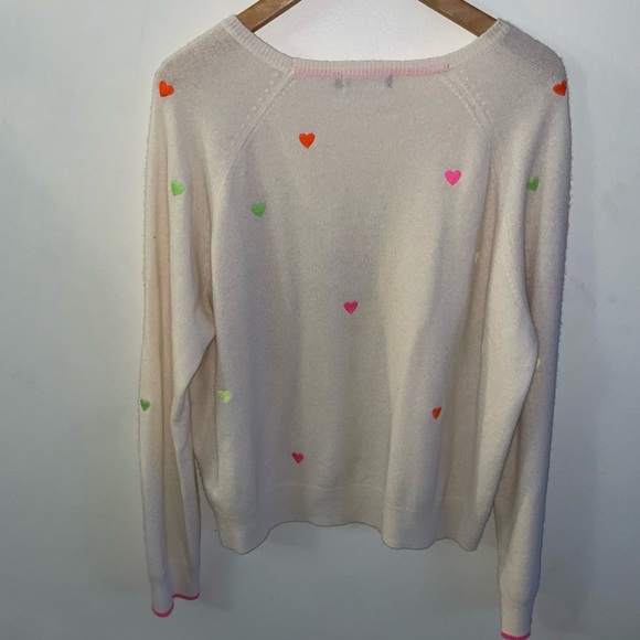 BRODIE CASHMERE Sz. L Little Hearts sweater Little Heart Mini Sweat - Picture 3 of 7